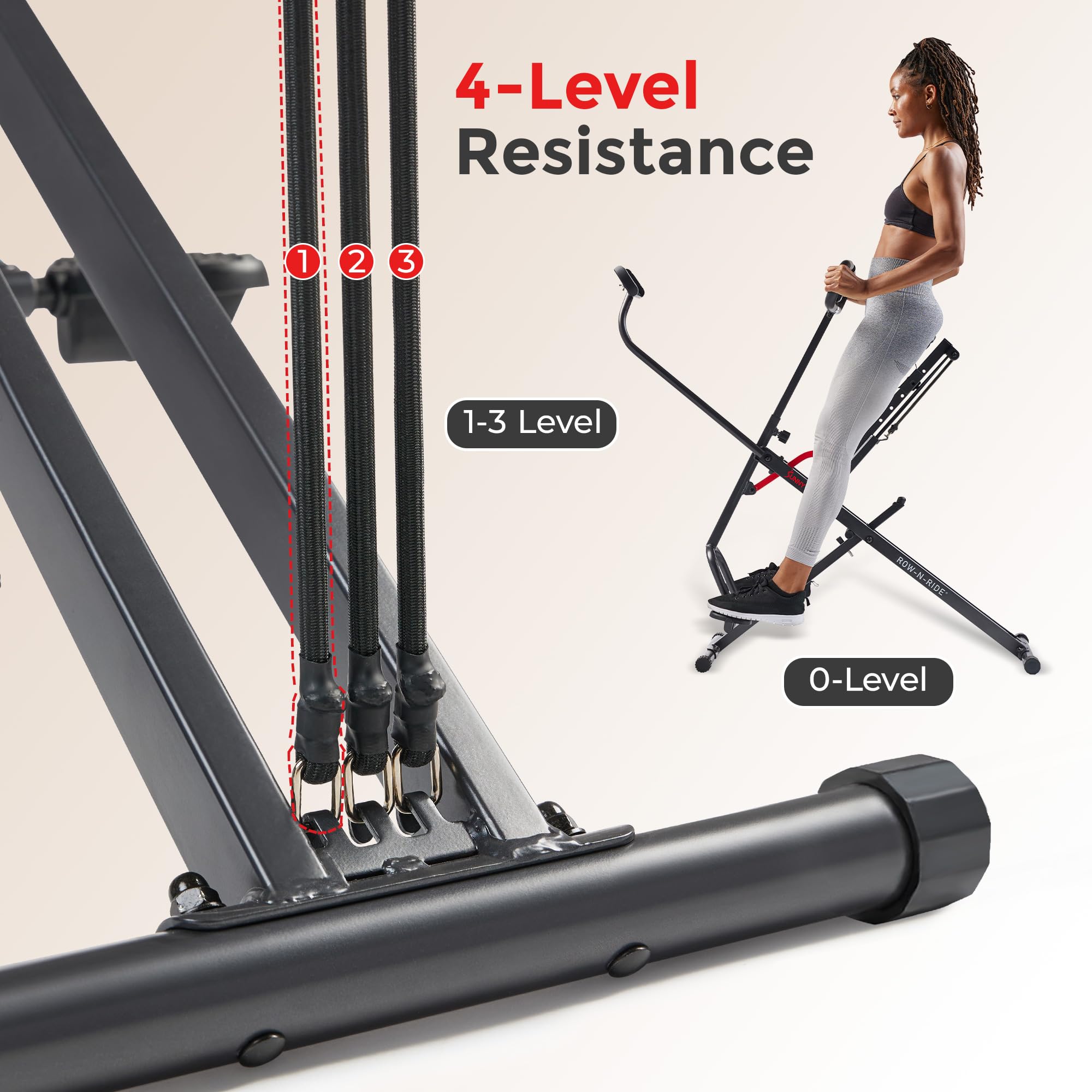Sunny Health & Fitness Smart Upright Row-N-Ride™ Exerciser, Squat